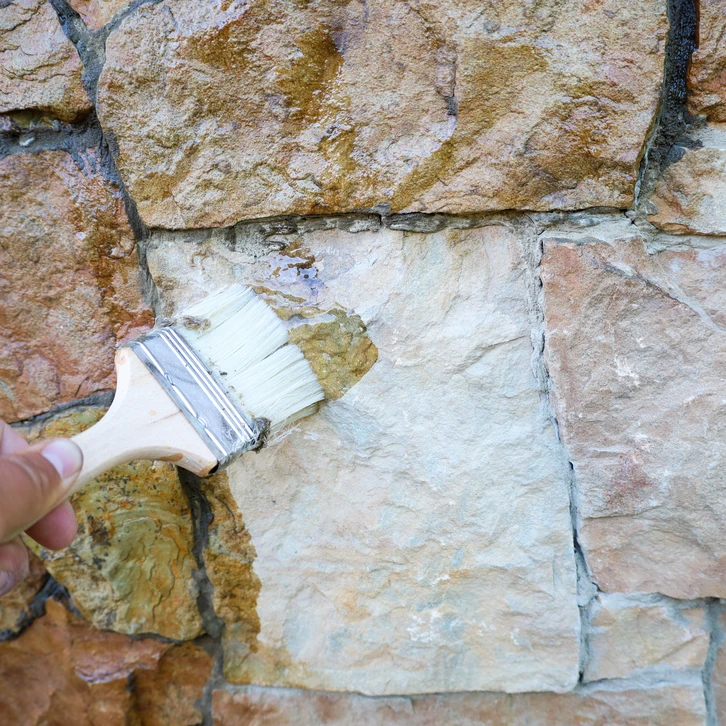 Façade méditerranéenne traditionnelle avec maison blanche aux volets et balcon bleus